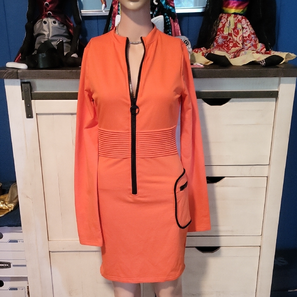 Capsulle Orange Zip-Up Dress